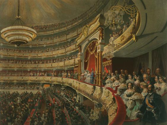 Михаил Зичи. Выступление в театре. 1856